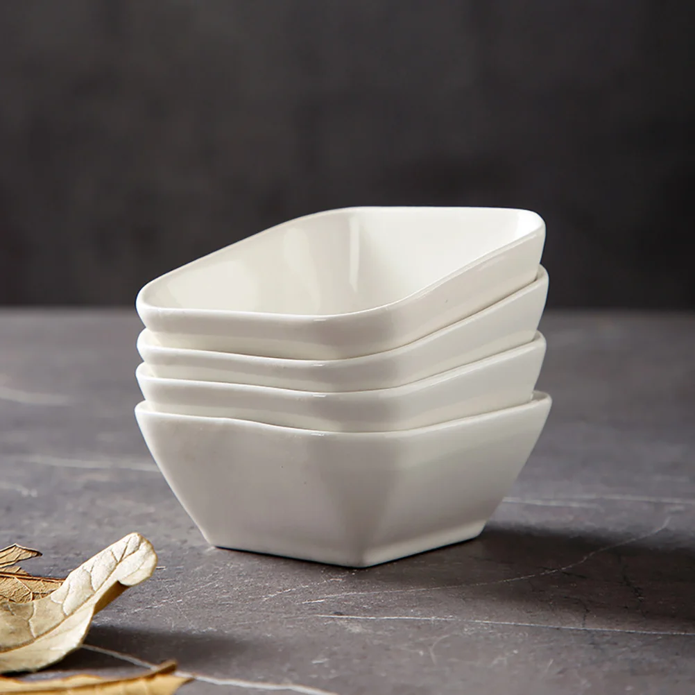 

8Pcs White Ceramic Sauce Dipping Bowls Set for Seasoning Spices Salt Vinegar Snack Storage Household Tableware for Party Picnic