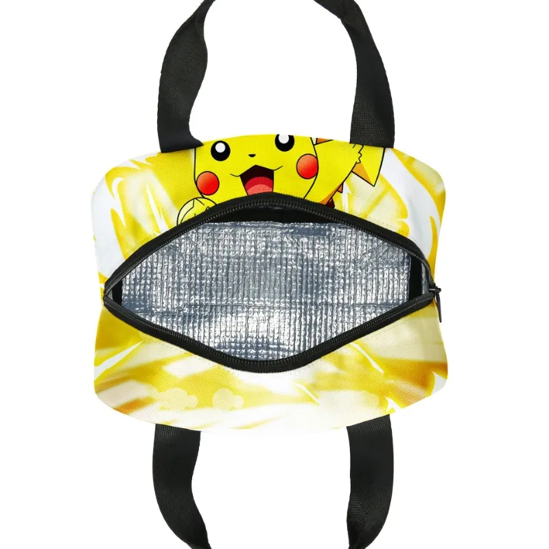 Kawaii Pikachu przenośne pudełko na drugie śniadanie śliczne Pokemon torba do przechowywania o dużej pojemności torebka dla dorosłych dzieci szkolne