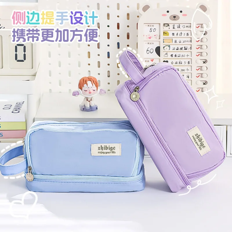 Aesthetic Pencil Bag For School Students With Large Capacity Multi-Functional Pen Case Macaron Color Matching Cute Pencil Case