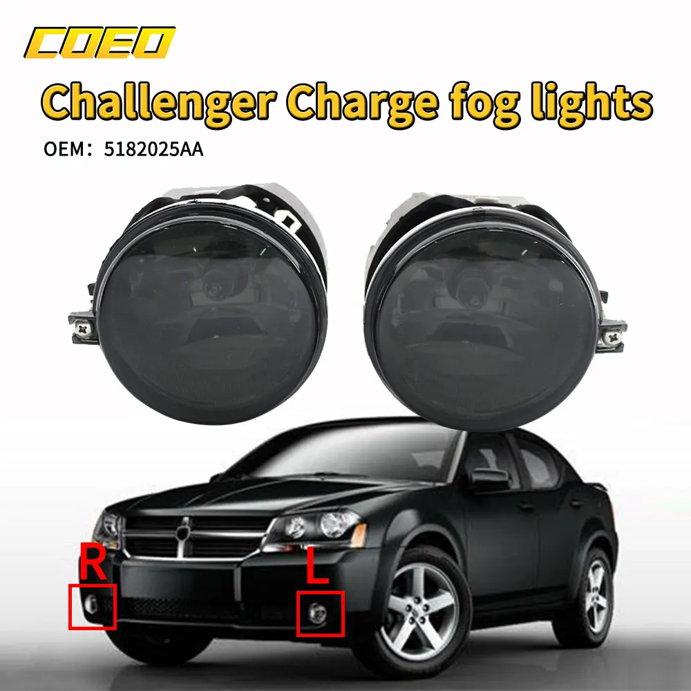 1 Pair Auto Front Bumper Fog Light Lamp Assembly For Dodge Challenger Charge 5182025AA