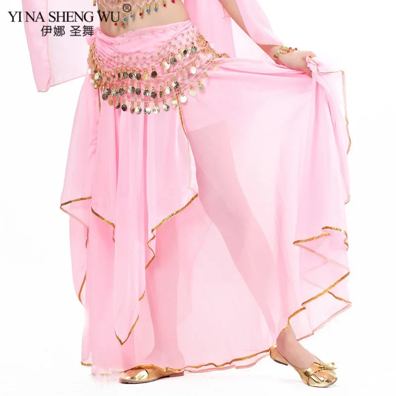 Belly Dance Skirt Professional Competition Sexy Chiffon For Women Belly Dance Skirt Costume Dancer Skirt 9 Color New