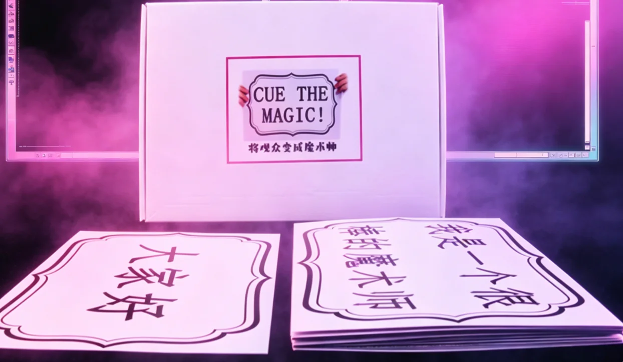 cue-the-magic-by-angelo-carbone-stage-interactive-comedy-card-routine-trick-prop-set-magic-tricks-close-up-magia-gimmicks-funny