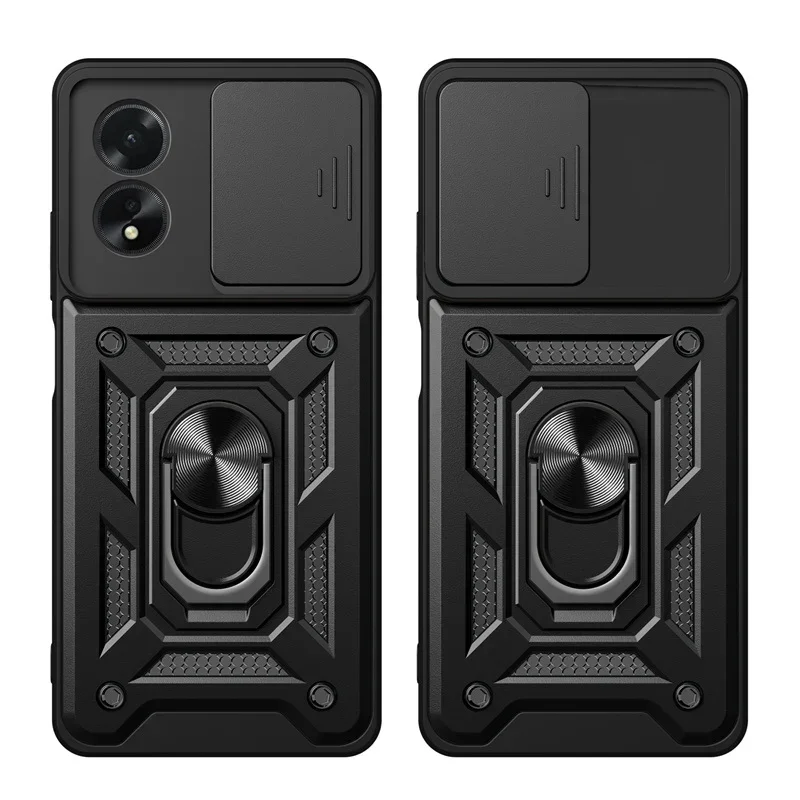 Shockproof Armor Case For OPPO A79 A38 A57 A77 A55 A52 A72 A92 A74 A54 A58 A78 A98 Magnetic Car Holder Ring Lens Protect Cover