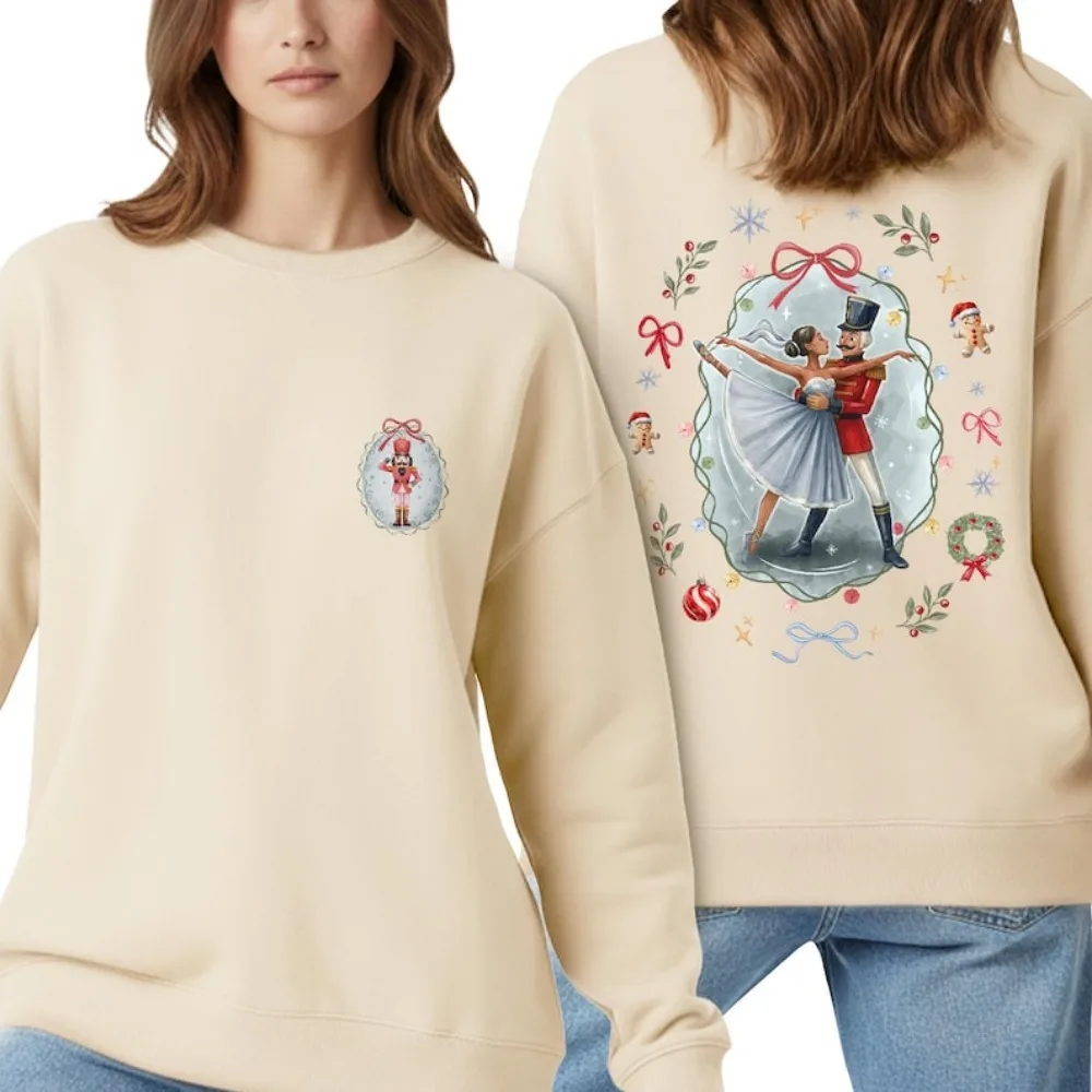 

Nutcracker Ballerina Sweatshirt for Women Nutcracker Party Girl Christmas Long Sleeve Hoodie Christmas Trends 2025 Pullover