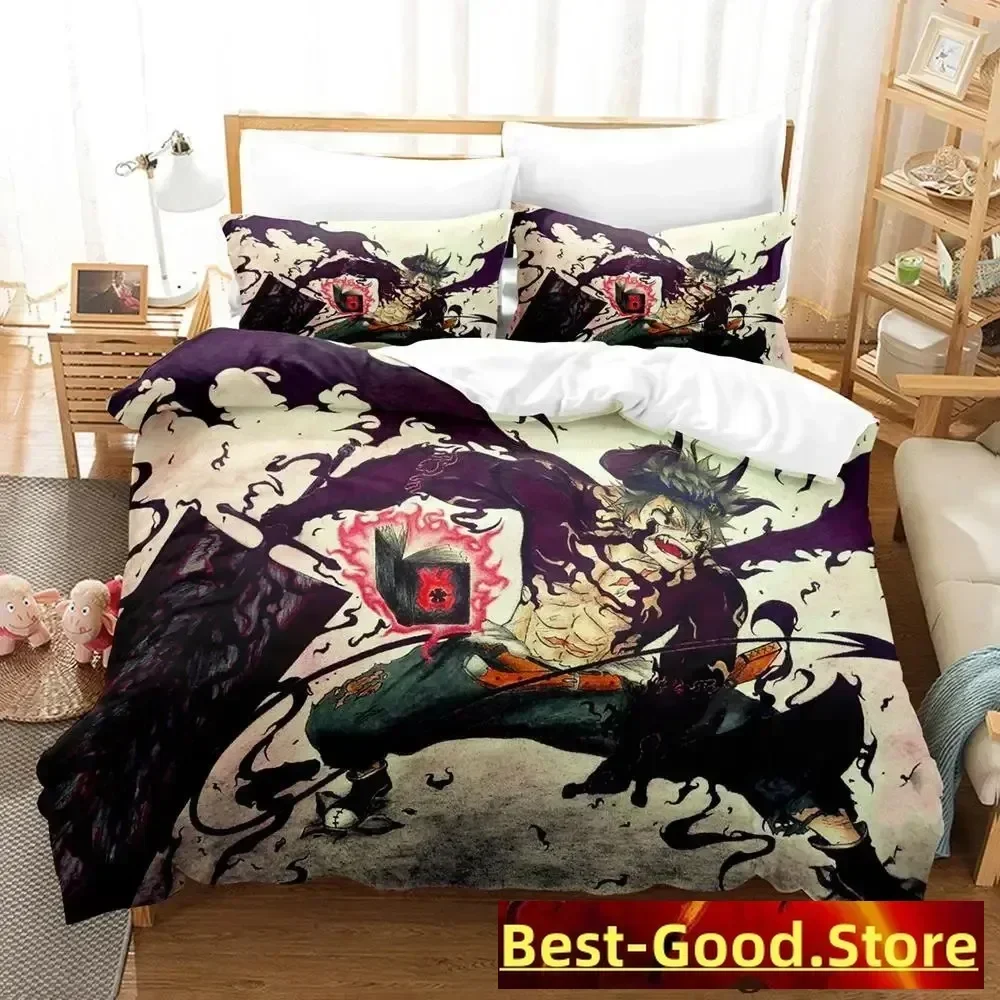 

Black Clover Bedding Set Single Twin Full Queen King Size Bed Set Adult Kid Bedroom Duvetcover Sets Anime parure de lit Bed
