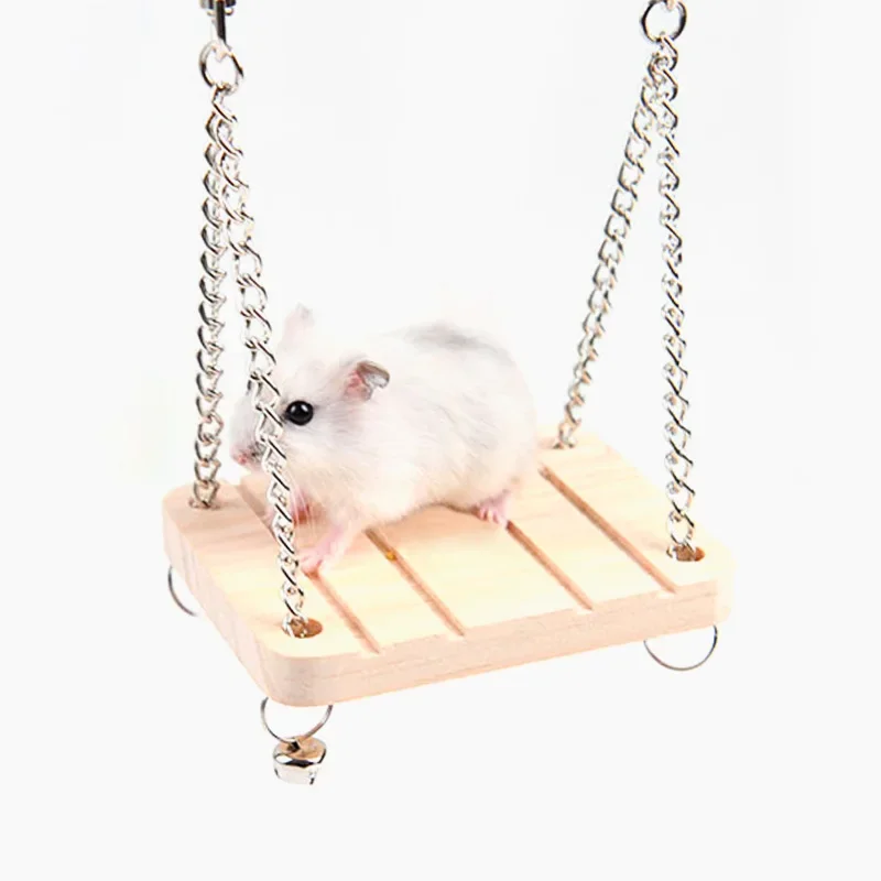 Pet Hamster Bird Wooden Toy Game Board Hanging Swing Squirrel Fun Springboard Hamster Chinchilla Cockatiel Swing Ladder