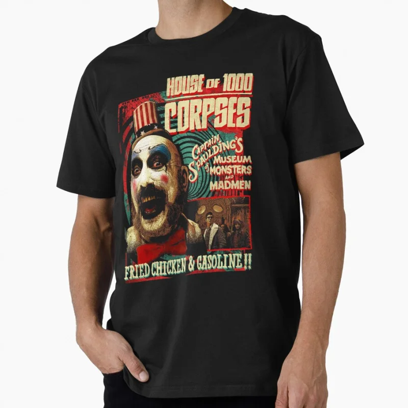 

Vintage Horror Movie house of 1000 corpses captain spaulding Scary Halloween Gift t shirt for fans Large size Tops s-6xl clothes