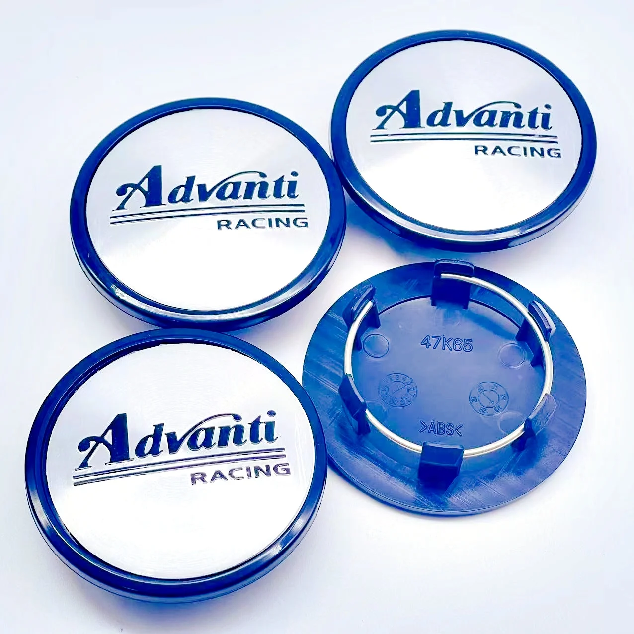 4pcs 65mm ADVAN Racing Wheel Center Hub Rim Cap with ADVAN Emblem Badge - Styling Cover, Sticker & Decals for Car Accessories