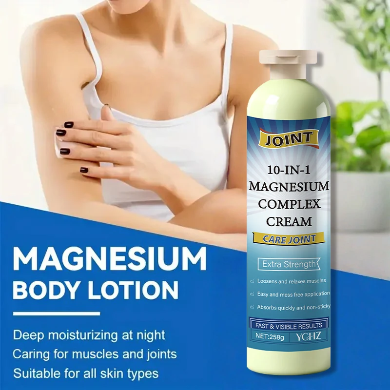 Magnesium Muscle Cream, Suitable for Muscle Care of Feet, Legs, Hands, and Arms, Skin Moisturizing, Lightweight Lotion, Gentle Skin Care, Collagen Infusion, Body Moisturizing Cream