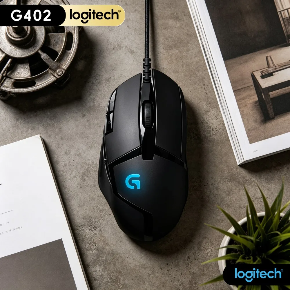 Logitech G402 Gaming Mouse 8 Remappable Custom Buttons Wear‑Resistant Casing For Long‑Hour PC Marathon Practical Use