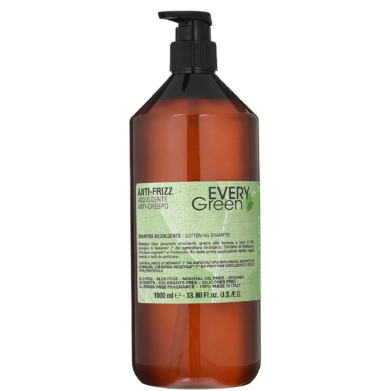 EVERY GREEN Champú Vegano Anti-Frizz con Extracto de Echinacea y Queratina 1000 ml