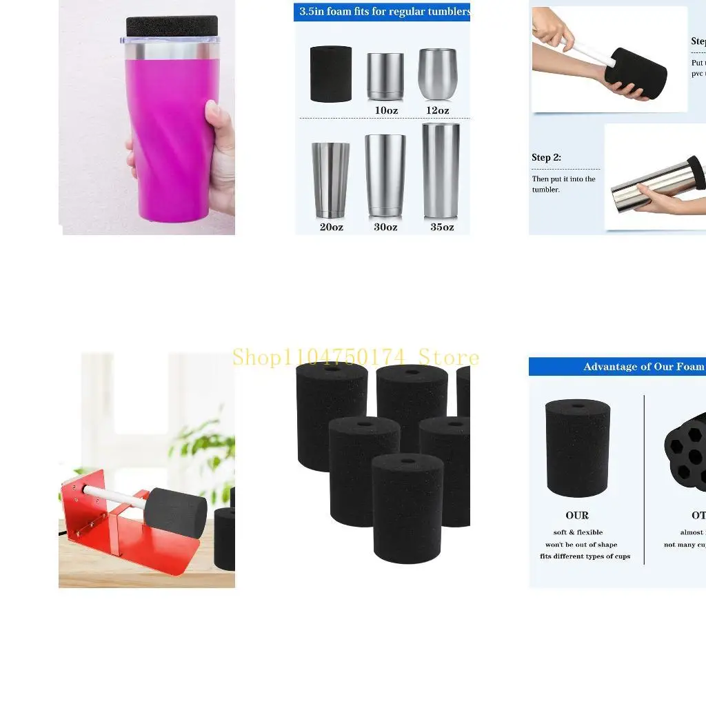 6pcs Cup Turner Foam Flexible Tumbler Sponge Inserts for 10oz-40oz Tumbler Craft top sale