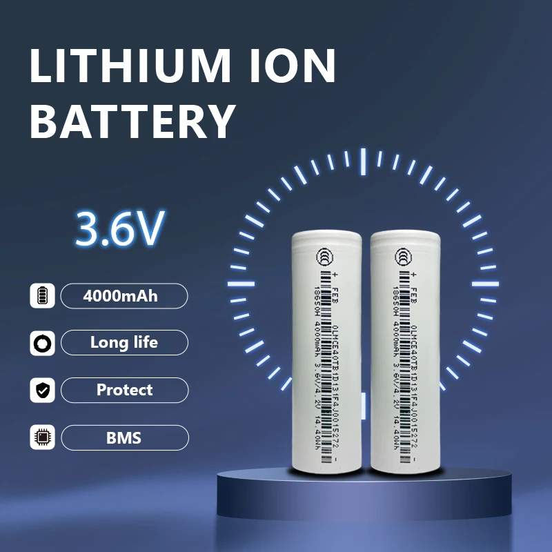 3.7V 18650 Li-ion Battery 4000mAh 3C Discharge High Power Lithium Cell for Electric Bike Scooter E-bike Power Tool DIY Pack