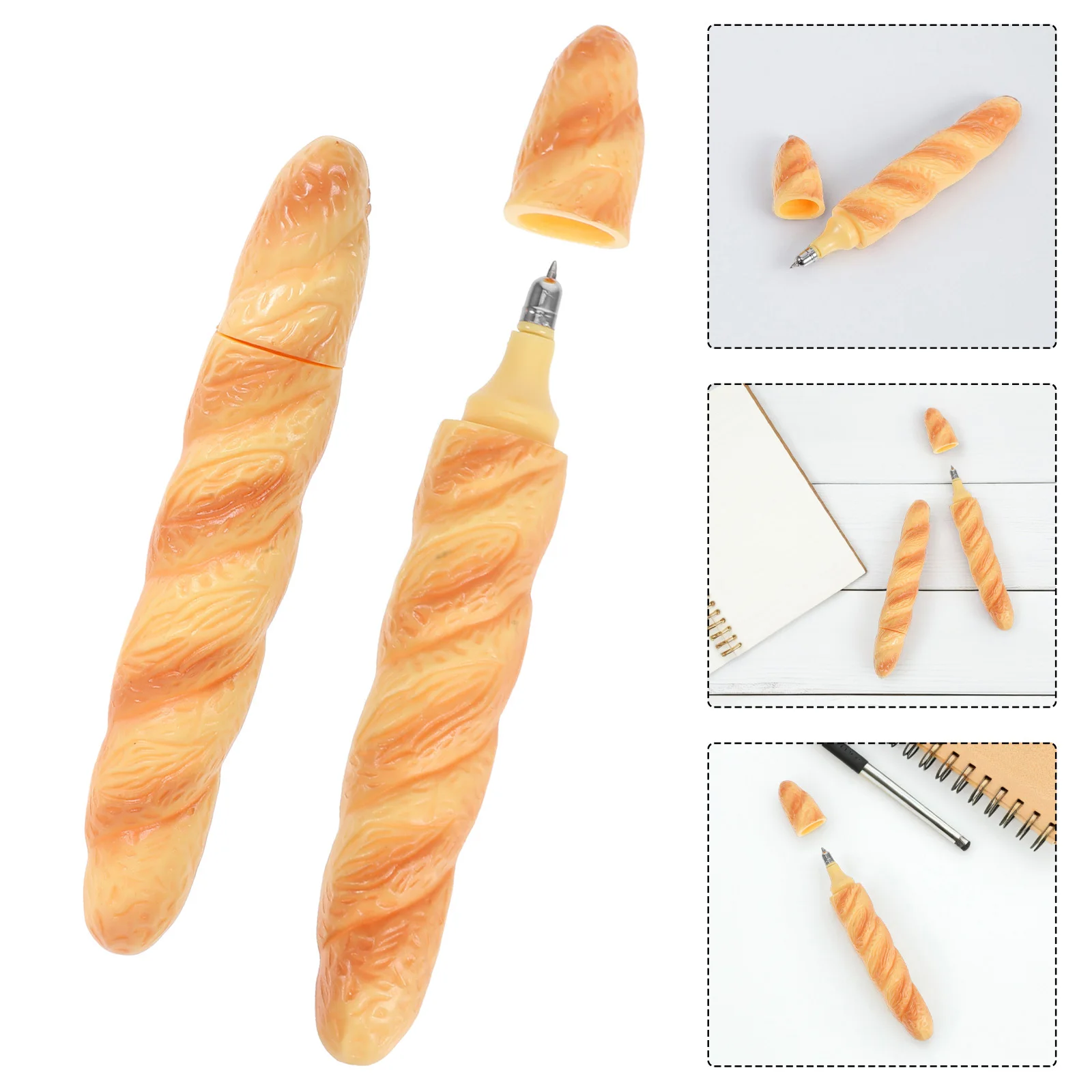 

5 шт., шариковая ручка с реалистичным хлебом, новинка, пищевая форма, ручки для письма, черные чернила, офисные школьные принадлежности, гелевая ручка с багетом и хлебом