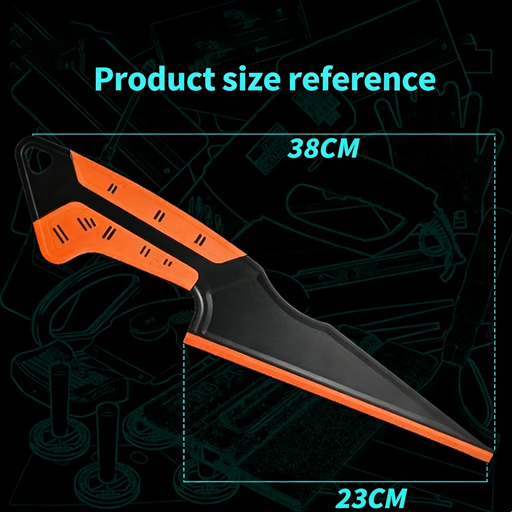 Knife-shaped Long Squeegee Magnetic Rubber Car Wrap Tool Auto Tint Film Water Removal Scraper with Ergonomic Grip