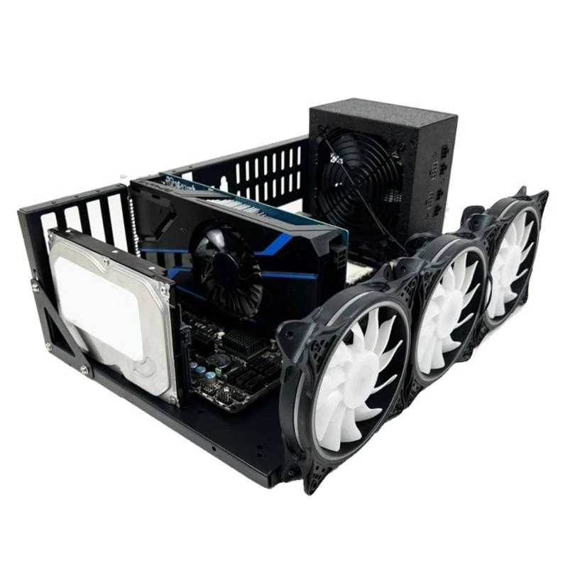 Cold Rolled Steel Plate Miner Rig Case GPU Mining Frame Expert Mining Rack for Motherboard Mining Air Convecter