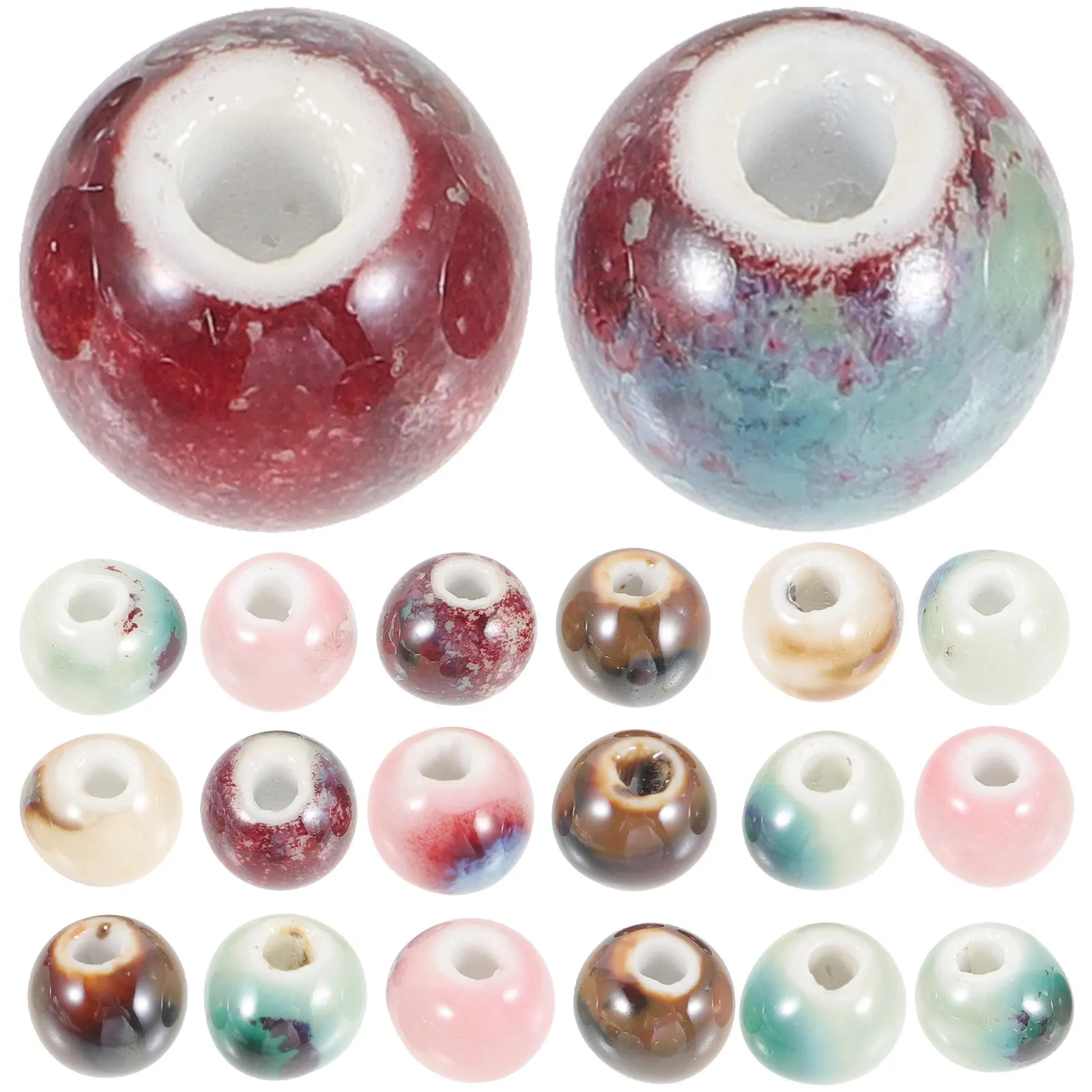 20Pcs Ceramic Beads Small Round Beads for Jewelry Making DIY Bracelets Beaded Garlands Home Decor Craft Accessories