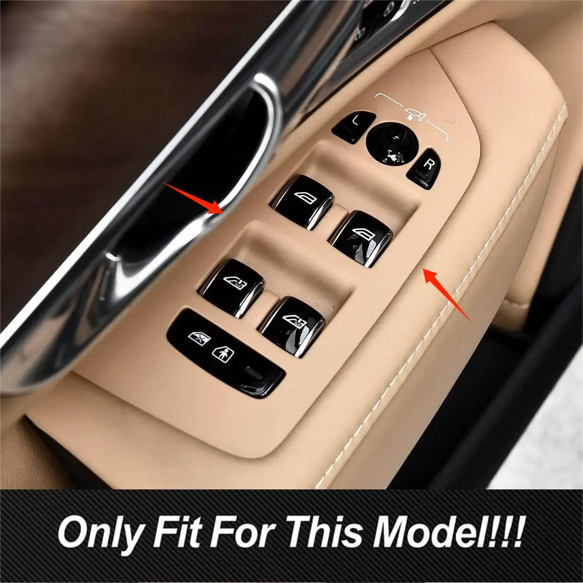 For Volvo S90 2017 2018 Car Styling Window Glass Lift Switch Button Panel Frame Cover Trim Interior Decals Accessories Sticker