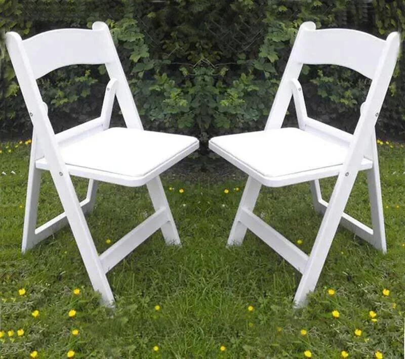 White Resin Folding Chair White Outdoor Plastic Garden Chair  Wimbledon Chair