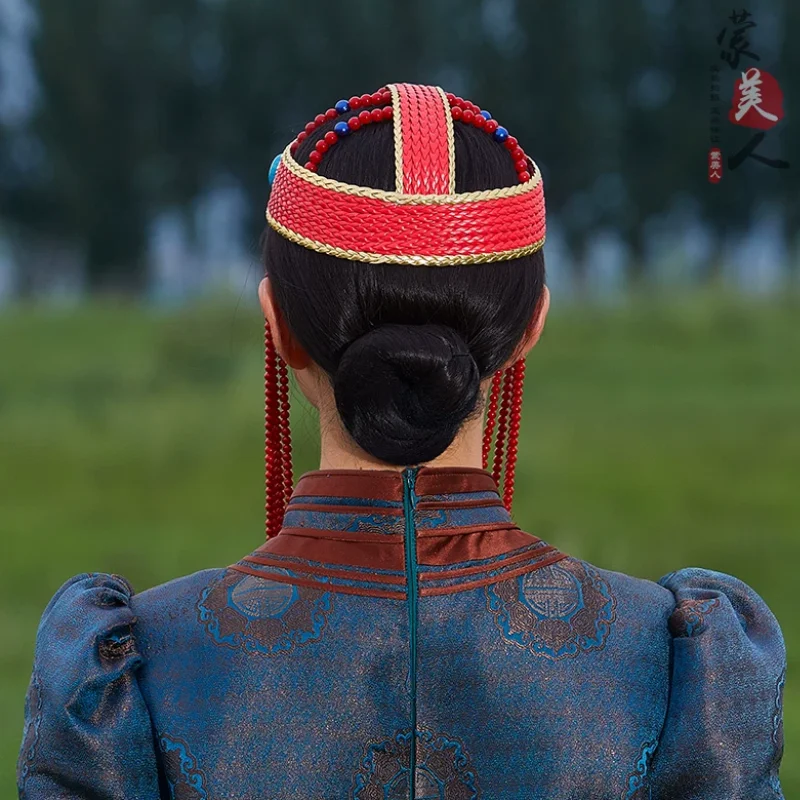 Mongolian Ethnic Dance Performance Accessories Tassel Headwear