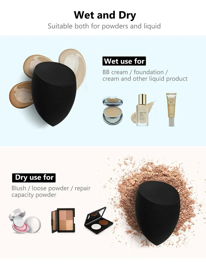 10/12Pcs Makeup Sponge Blender Beauty Egg Foundation Sponges Liquid Cream Cosmetic Puff Women Make Up Accessories Beauty Tools