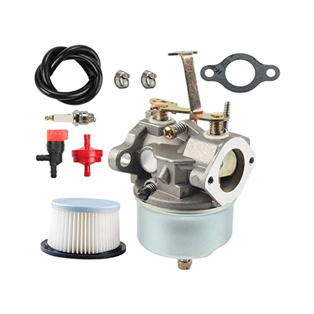 9-Piece Carburetor Kit for Tecumseh For H30 For H50 For H60 HH70 Engines with Air Filter 30727 Fuel Line Gasket and Check Valve