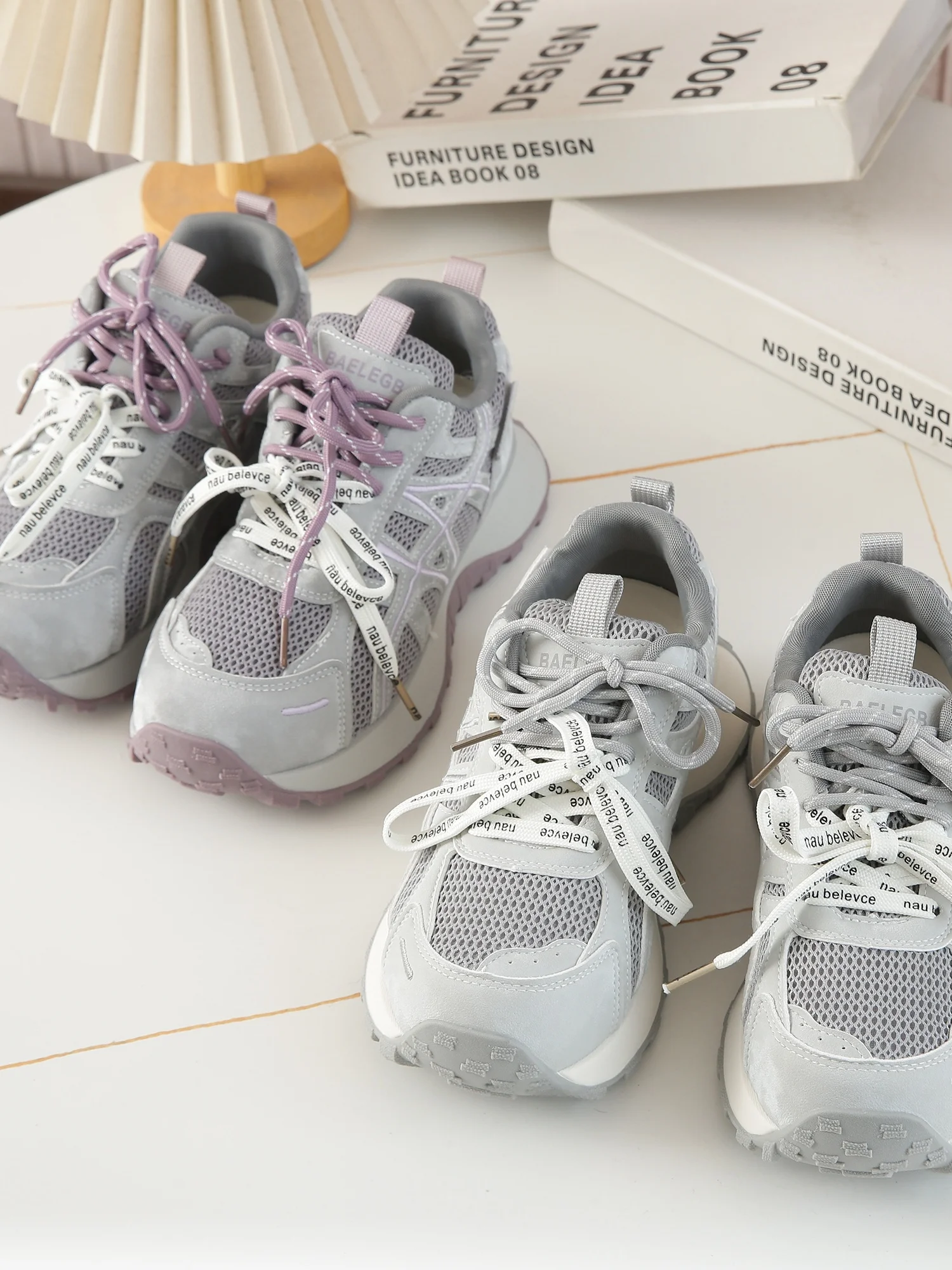 

New Spring Women's Thick Bottom Dad Shoes Breathable Running Shoes Low Cut Slip-On round Toe Rubber Outsole Comfortable Sneakers