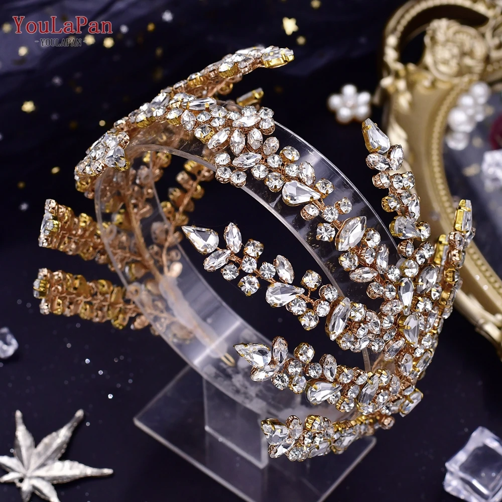 Picture 7: TOPQUEEN Crystal Wedding Headband Rhinestone Wedding Hair Accessories Women Headwear for Banquet Bridal Tiara Hairbands HP425
