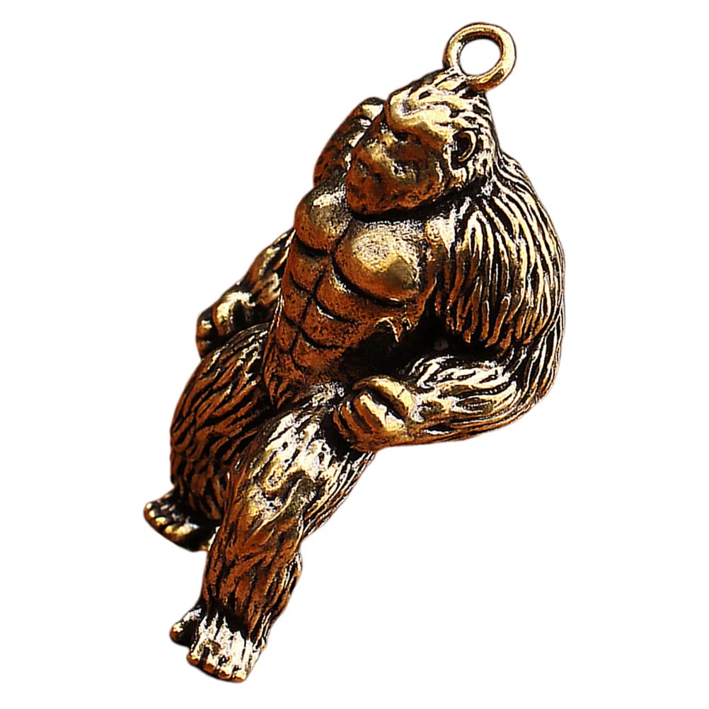 

Gorilla Keychain Chimpanzee Statue Chimpanzees Brass Decoration Table Figurine Deocr Golden Ornament Action Figure and Women