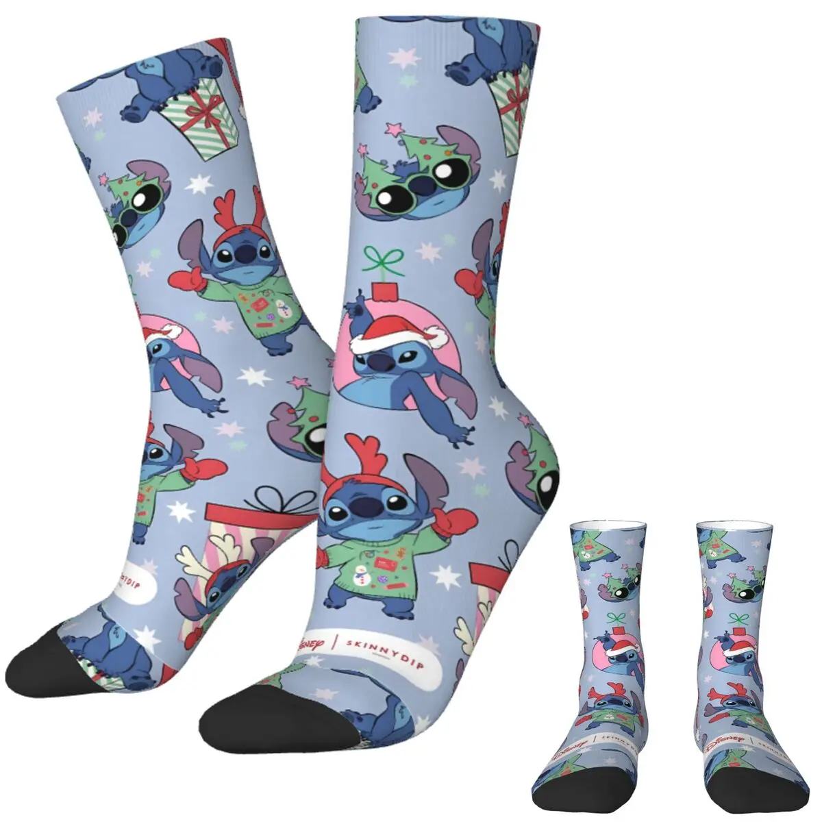 

Stitch Christmas Stockings Graphic Gothic Socks Autumn Non-Slip Socks Adults Men Outdoor Comfortable Socks