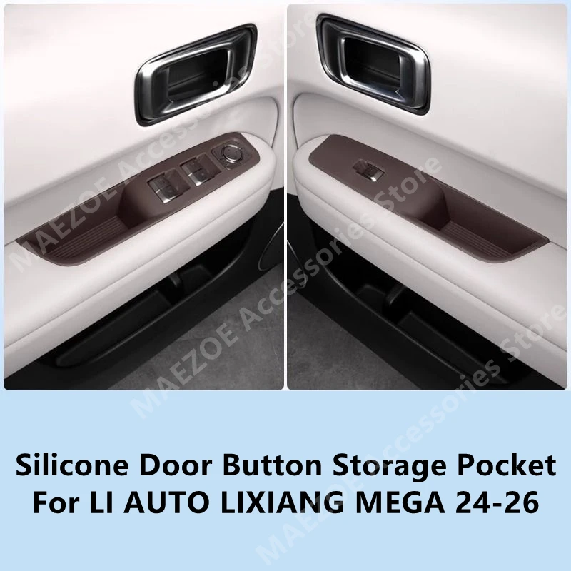 For LI AUTO LIXIANG MEGA 24-26 Silicone Door Button Storage Pocket,Car Interior Decoration Modification Accessories Refit