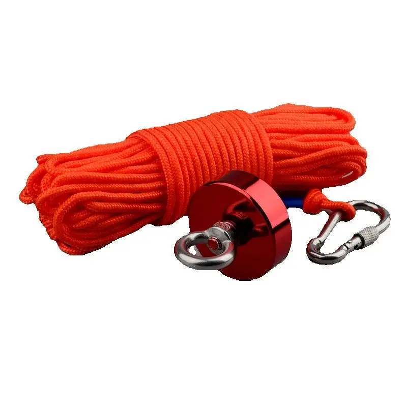 80KG Red Magnet Strong N52 Neodymium Permanent Magnet Design Magnet Fishing Magnets  10m Rope Option Magnetic Material Tool