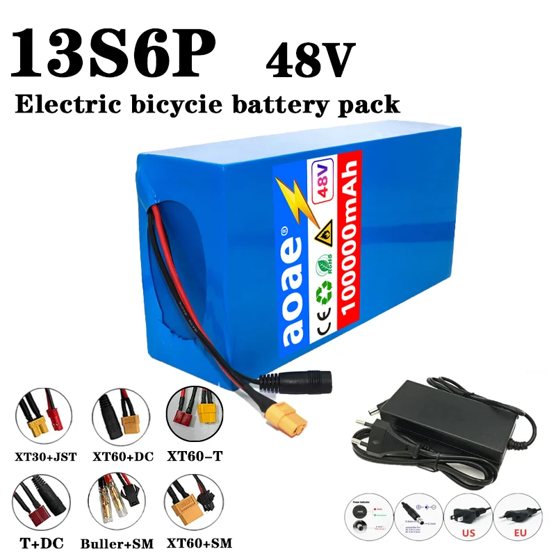 

100%New Original 48V 100Ah 13s6p Lithium Battery Pack 48v 100000mAh 2000W Citycoco Motorized Scooter Batteries Built in 50A BMS