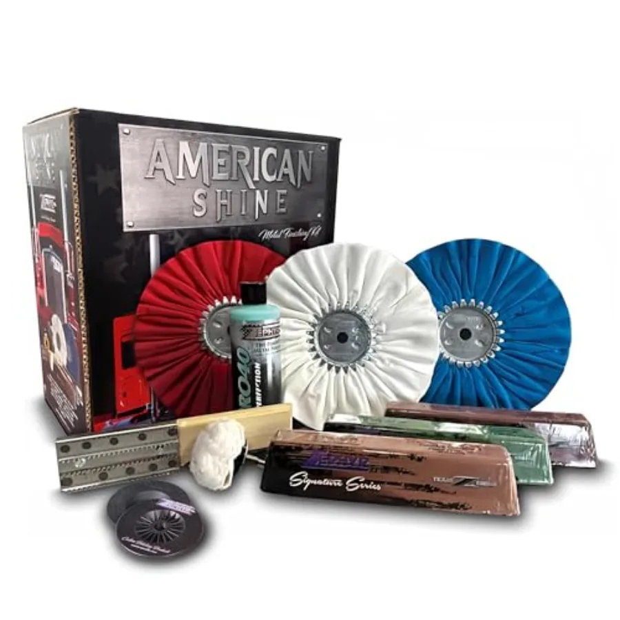 

- American Shine Complete Metal Polishing Kit - Aluminum Polishing Kit Made for Deep Restoration of Trailers Wheels Boats and M
