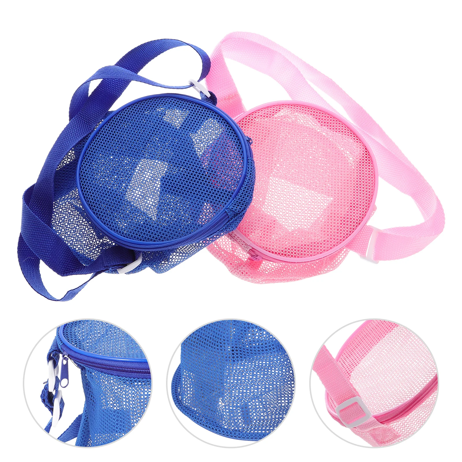 2 قطعة حقيبة شاطئ شبكية للأطفال المحمولة الشاطئ المنظم حامل الرمل أكسفورد القماش الحقيبة الاطفال تخزين قذيفة جمع كبيرة