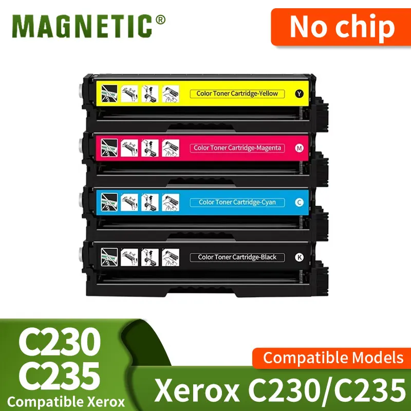 Compatible for Xerox C230 toner drum C235 printer cartridge Xerox 006R04391 006R04392 006R04393 006R04394 toner without chips