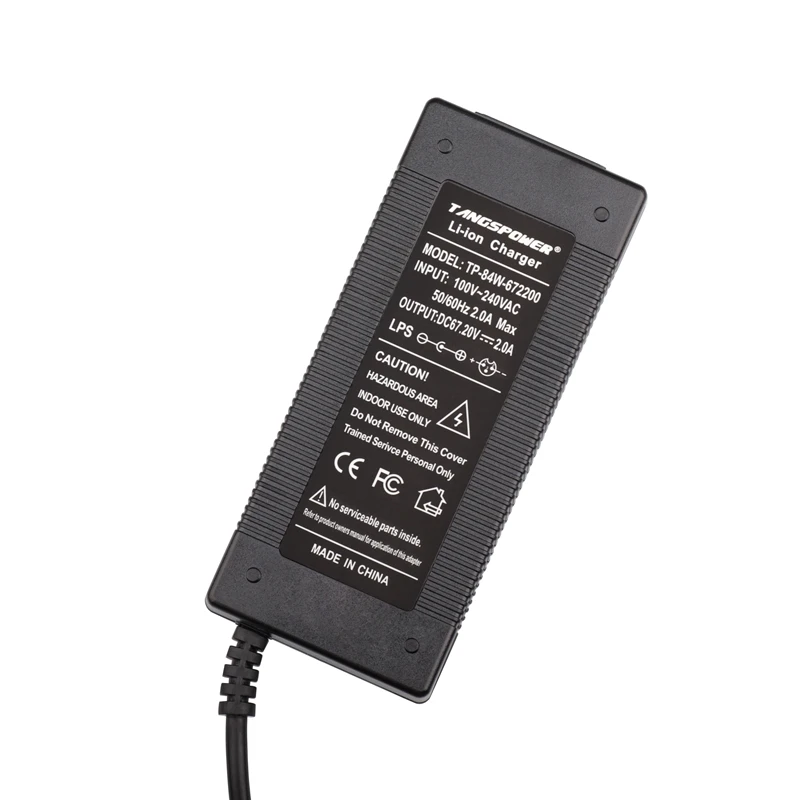 67.2V 2A Li-ion Battery Charger 16Series For 60V Polymer Lithium Battery Charger Selectable EU/US/AU/UK/KR High Quality Plug