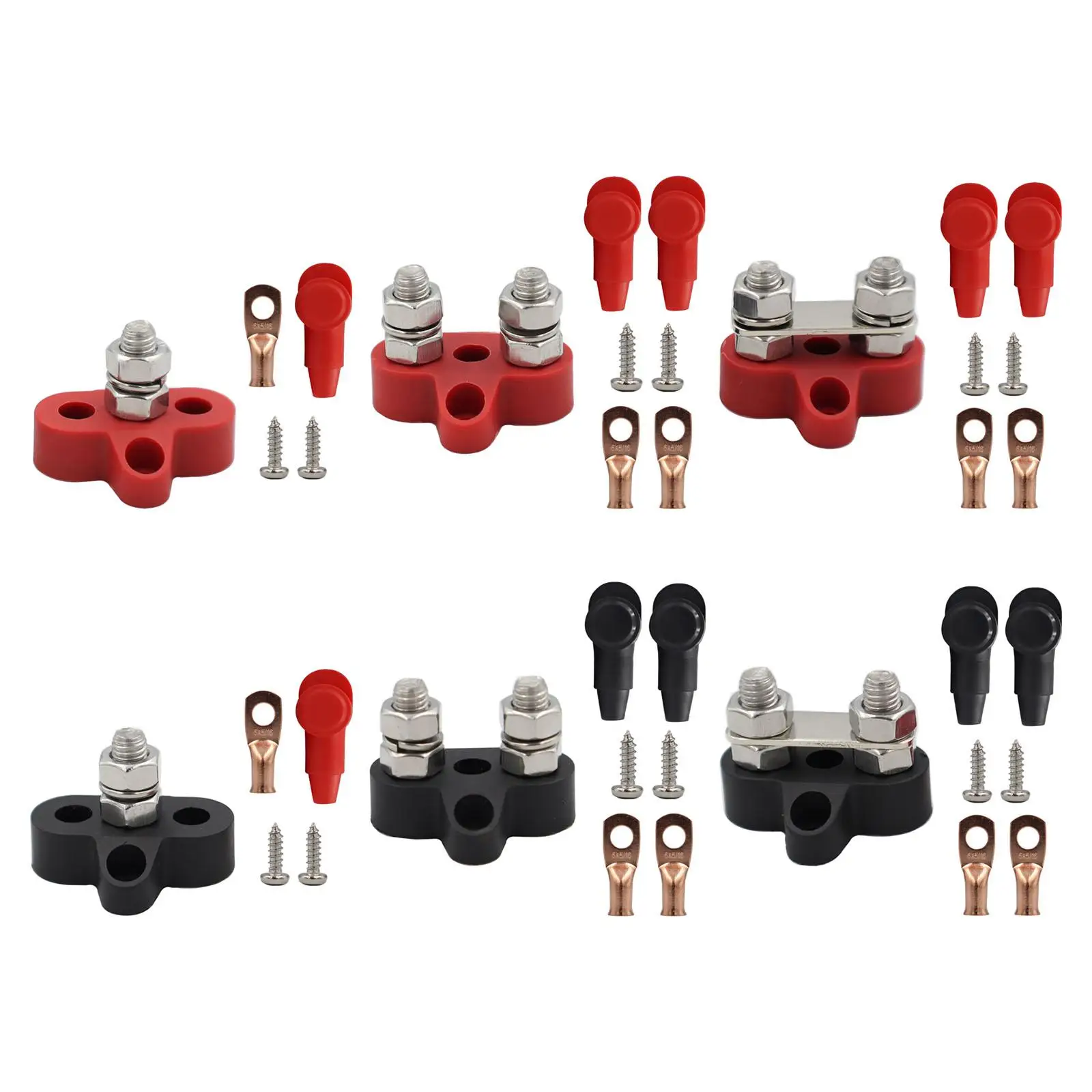

Positive Insulated Heavy Duty Distribution Block Stainless Steel Terminal Stud Kit for Car Marine Circuit Projects
