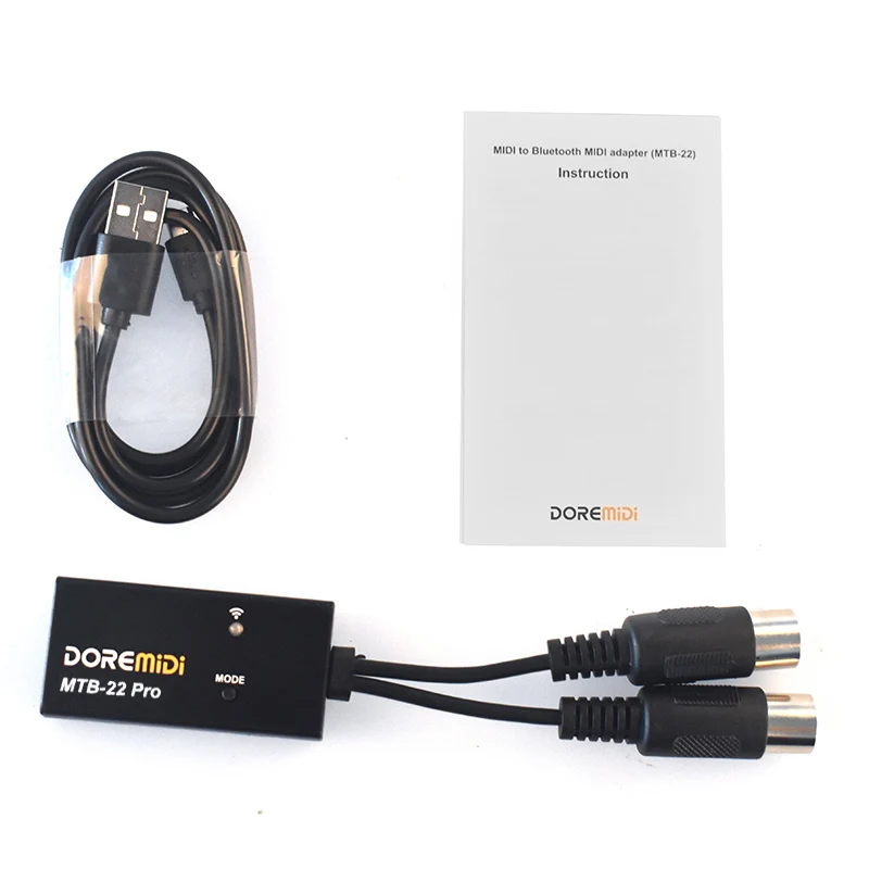 DOREMiDi MIDI do bezprzewodowego adaptera MIDI Bluetooth BLE MIDI Cable wszystkie wiadomości MIDI z przyciskiem przełączania trybu