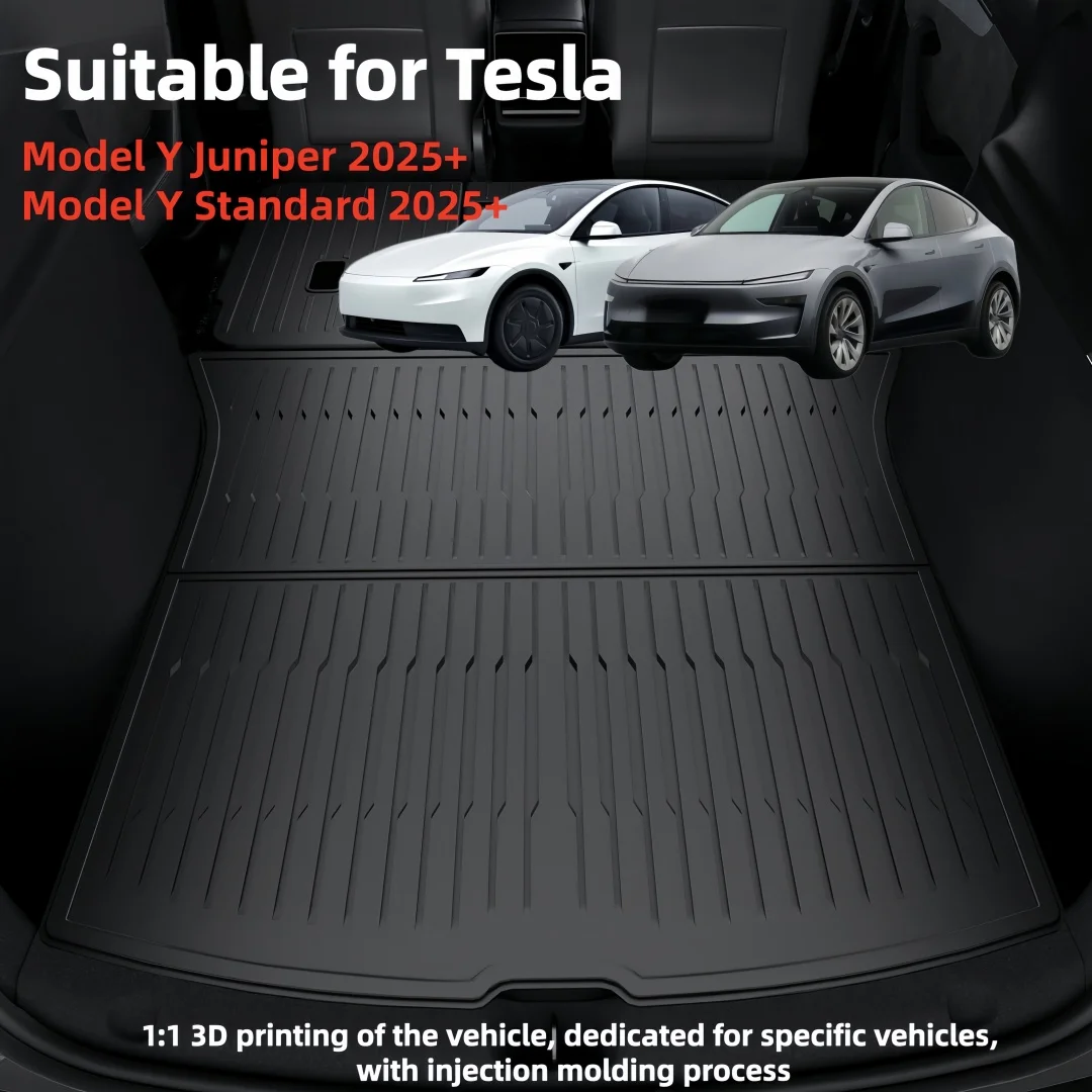 

For Tesla New Model Y Launch 2025 Juniper 2025+ Front and Back Trunk Mat TPE Carpet Waterproof Weather-resistant Pads Layer Mats