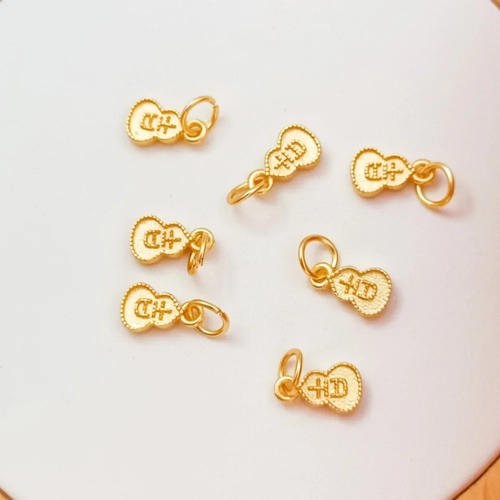 

Sand Gold Pendant Double-sided Auspicious Character Gourd Tag Bracelet Necklace Transfer Pendant Diy Handmade Accessory Material