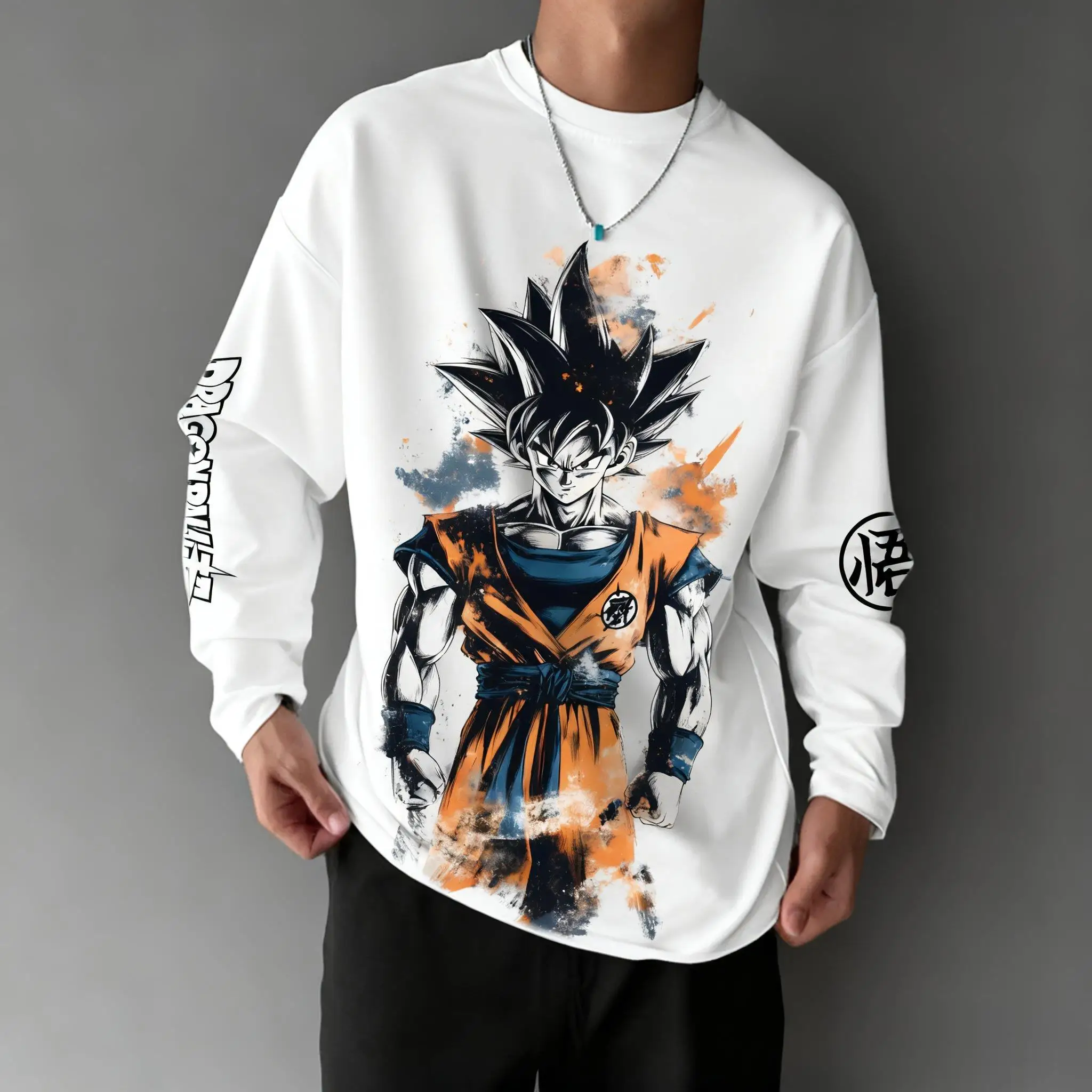

Dragon Ball Anime Long-sleeved T-shirt Men's Hoodie Pullover Sweatshirt Streetwear Oversized Casual Streetwear Autumn/Winter New