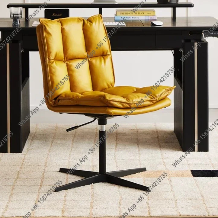 N62 Leather computer chair light luxury high-end bedroom can be lifted and the backrest is comfortable for a long time office ch