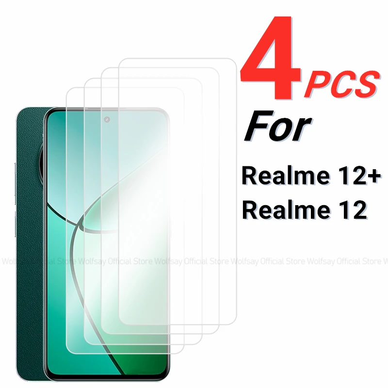 

2/4 шт., Защитное стекло для экрана Realme 12 Plus