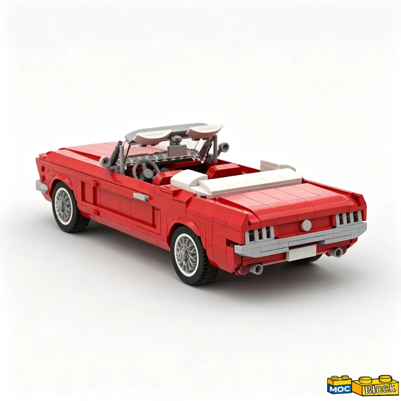 1183PCS MOC Mustang Convertible Classic American Sports Car Twin-Pack Model Building Block Educational Assembly Toy Display Gift