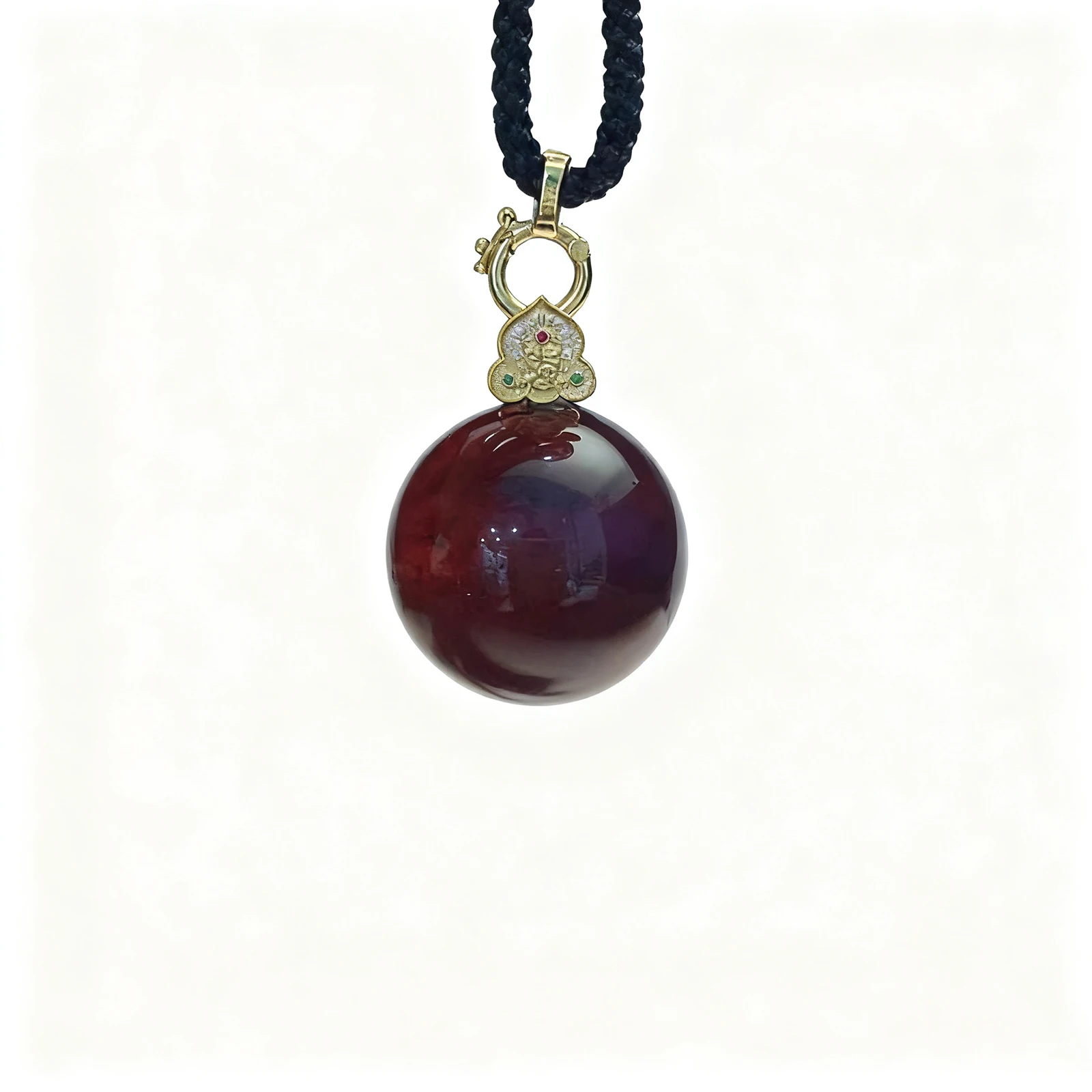 

Кулон из натурального фиолетового фиолетового янтаря, твердое серебро, античная ажурная резьба, 30 мм, простой элегантный кулон для женщин