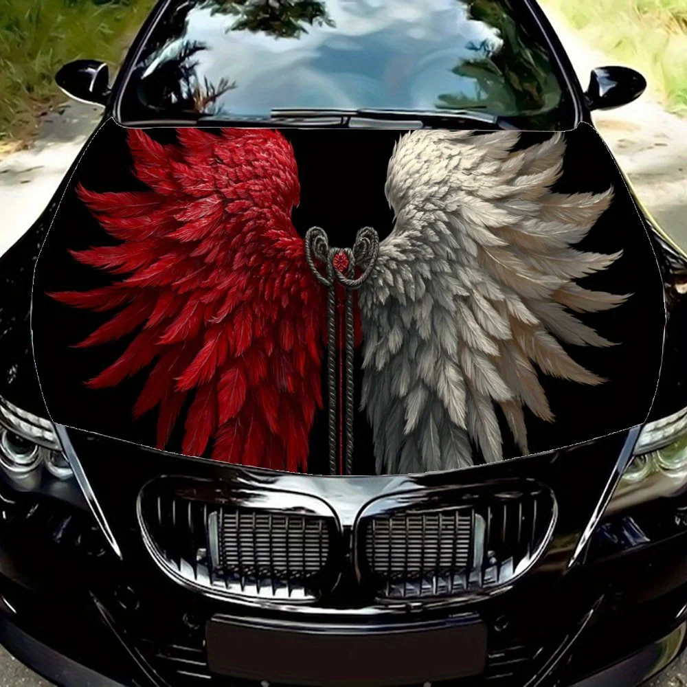 

Two - color Spirit Wing car hood stickers, waterproof self-adhesive, scratch resistant, easy to stick, durable car PVC stickers,