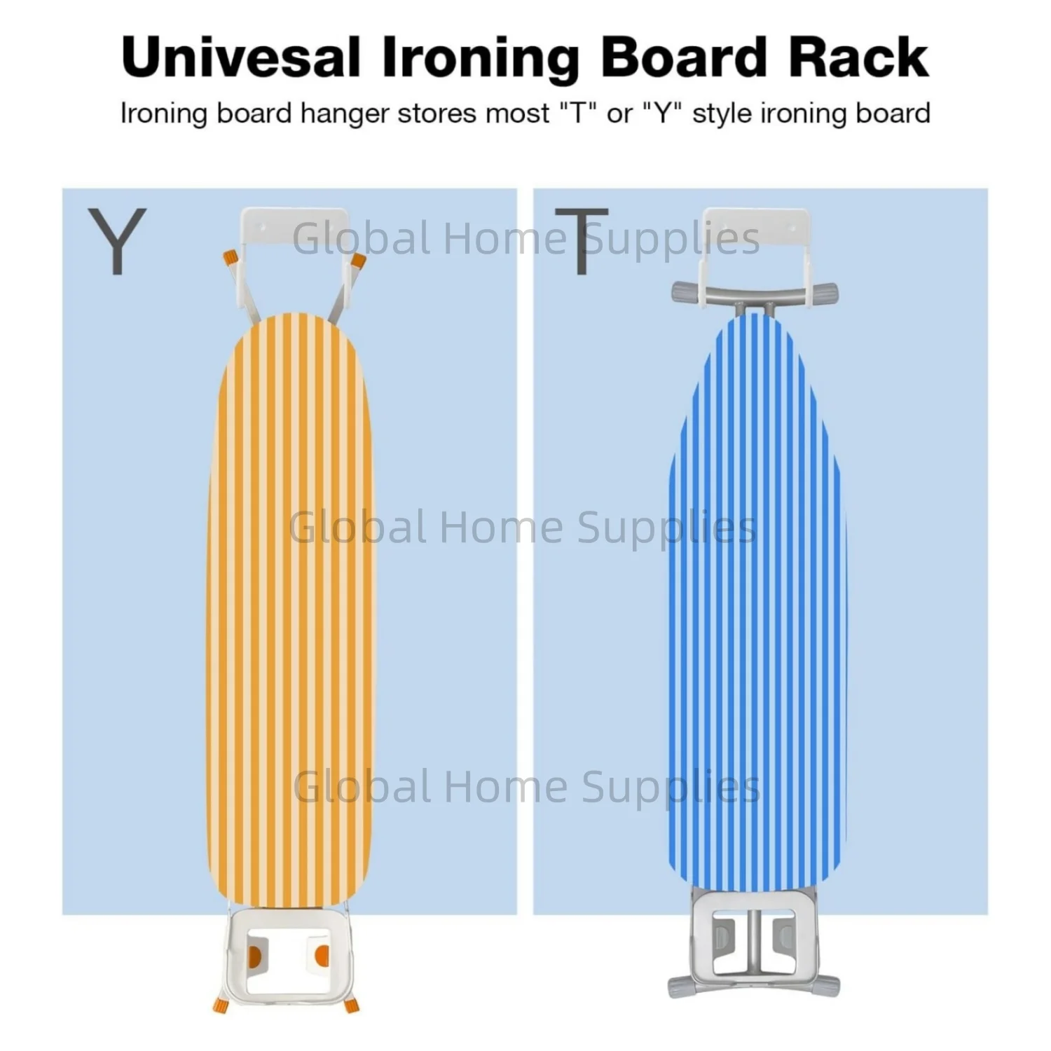 Ironing Board Hanger Wall Mount Iron Board Organizer Wall Rack for Laundry Rooms Space-Saving Storage Rack Hanging Shelf Hanger
