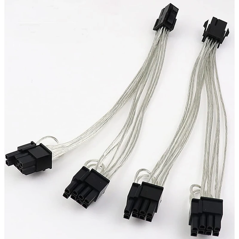 6 Pin To 2 X 8 Pin (6+2) Pcie Adapter Power Splitter Power Extension Cable PCI Express Splitter Cable 9 Inches (6 Pack)