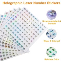 Number 1 to 1000 Laser Number Sticker Round Waterproof Nail Sticker Digital Label Nail Polish Color Gel Varnish Marking Sticker